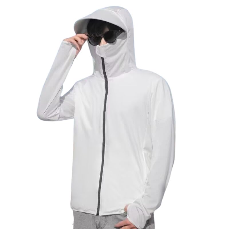 Image of Men and Women's UV Protection Jacket with Detachable Hood and Large Brim for Summer