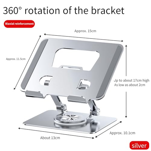Support ordinateur portable rotatif 360 réglable et support de lecture