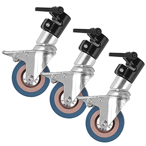 Selens キャスターホイール 360°回転 脚直径25mmのライトスタンド用 ゴムベース付き3パック C型ライトスタンドプロフェッショナル センチュリースタンドなど対応