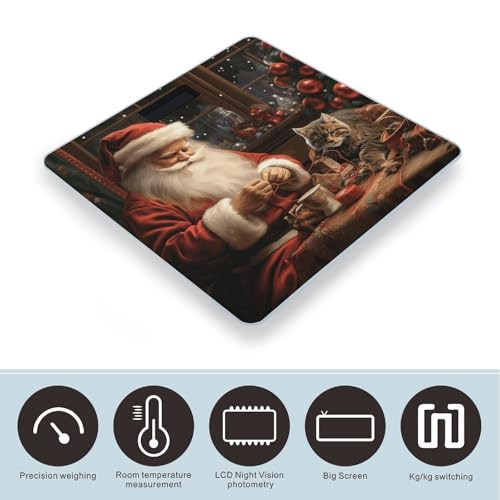 Báscula Digital de Baño con Diseño Navideño 26x26 cm miniatura 3
