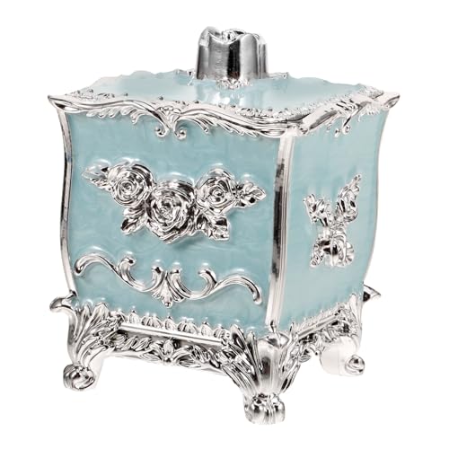 Alipis Contenitore Per Bastoncini Di Cotone Goffrati Per Uso Domestico Contenitore Per Spugnette Da Trucco Custodia in Argento Design Elegante