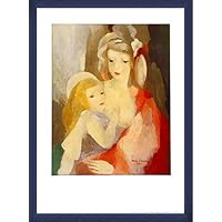 Amazon | ポスター マリー ローランサン 母と子 額装品 ウッド