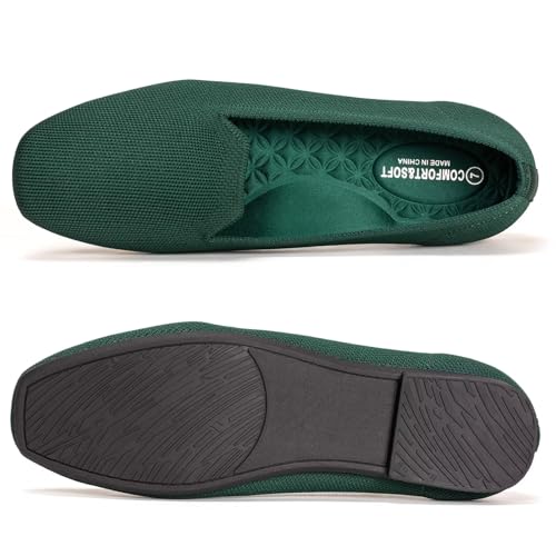 Image of Frank Mully Women's Loafer Flats Square Toe Comfortable Office Work Shoes, Cute Penny Loafer Slip On Walking Driving Shoes