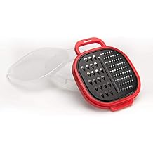 Mobi Storage grater with 2 grating surfaces and cover for storing leftovers red color Red