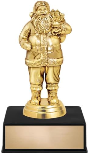 Crown Awards Christmas Trophy, 6" Christmas Santa Claus Trophy On Black Luxury Trophy Base