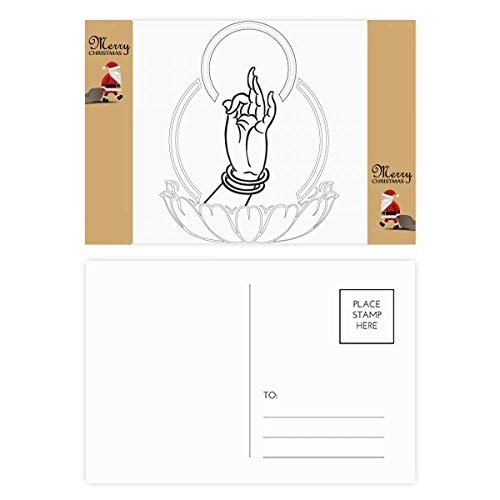 Cartes postales de remerciement main de lotus lot de 20 pour gratitude