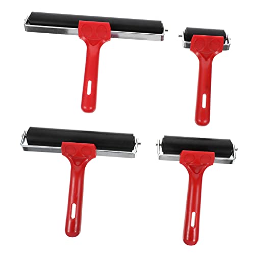 ERINGOGO Roller Tool 4 Pack Printing Brayers for Art Stamping Ink Applicator DIY Handheld Adhesive Rollers Smooth Surface for Glue or Ink