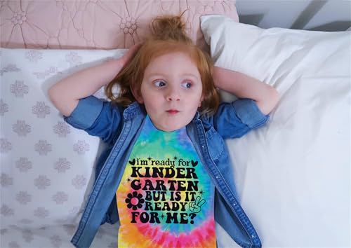 Image of First Day of Kindergarten Shirt Toddler First Day of School Tee Boy Girls I'm Ready for Kindergarten Tops