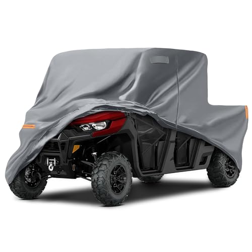 Image of Waterproof UTV Cover Compatible with Can-am Defender 4-6 Seaters, 6 Layers All Weather Cover with Air Vents, Door Zipper and Windproof Buckles and Bands for Rain Snow Dust Protection