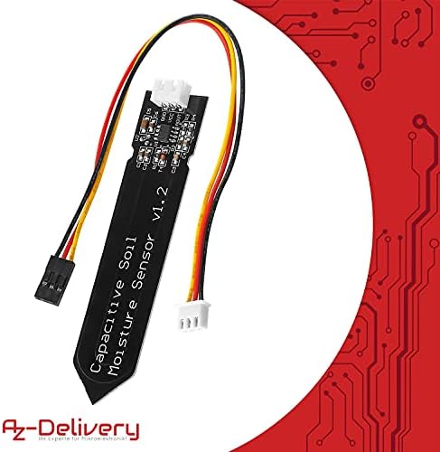 AZDelivery 3 x Soil Moisture Sensor Hygrometer Module V1.2 capacitive compatible with Arduino including E-Book!