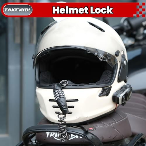 TOKCKYBL Rechargeable Motorcycle Disc Lock with 120dB Alarm, 5FT Reminder Cable with Anti-Theft Helmet Lock Cable, IP67 Waterproof, Universal Fit for Motorcycle Bike Scooter Ebike