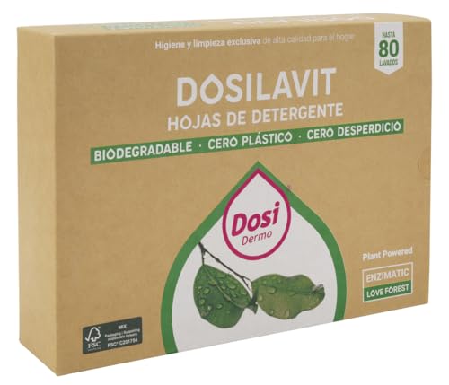 Dosilavit – Detergente en Tiras Ecológico (80 Lavados) | Biodegradable, Hipoalergénico y Zero Waste | Con Efecto Suavizante Natural | Fabricado en España | Aroma Nuez