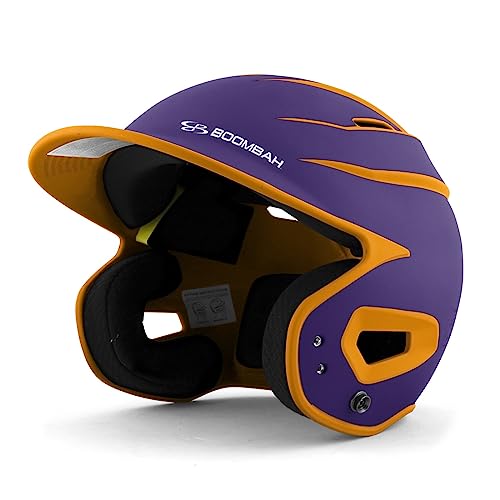 Boombah DEFCON Batting Helmet Sleek Profile Purple/Gold NOSCAE - Size Senior 7" - 7 3/4"