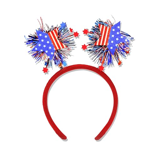 Smilelife Independence Day Gifts for Women USA Flag Star Red White Blue Ribbon Headband 4th of July Hair Decor Party Accessories