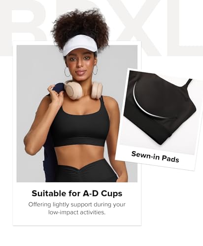 BRXL Sports Bras with Sewn in Pads Adjustable Strappy Running Workout Bra - image 2