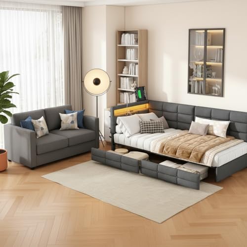 Cama tapizada para individual 90 x 200 cm