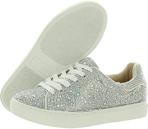 Betsey Johnson Girls Sidny Sneaker, Rhinestone, 5 Big Kid | Image 2
