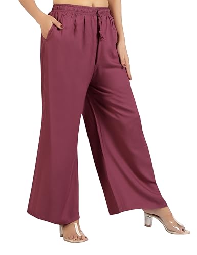 Image of BENKILS Women's Cotton Reyon Regular Fit Palazzo Pants - Available Size - M to 6XL
