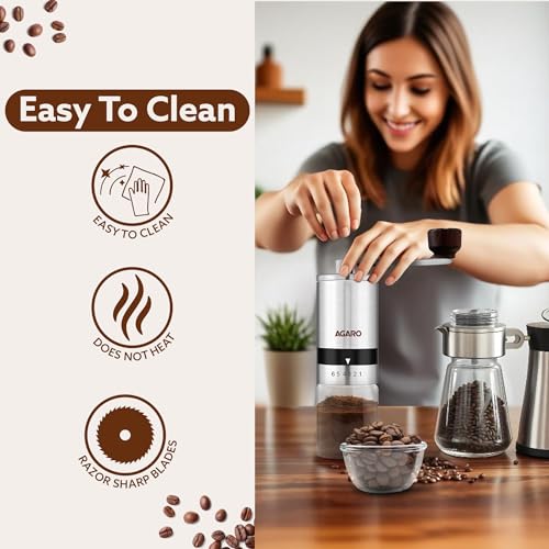 AGARO Elite Manual Coffee Grinder, with Glass jar - Image 3