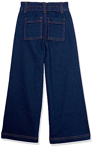 Amazon Essentials Girls' Wide Leg Jeans, Dark Indigo, Large