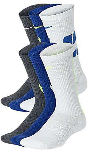 Nike Kid's Nike Everyday Cushioned Graphic Crew Socks (6 Pair), Multi-Color, Small #TOP14