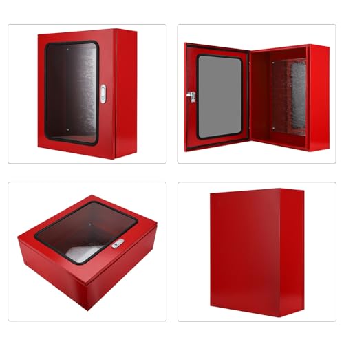 Boîte de jonction électrique en acier inoxydable rouge avec verrous - 2