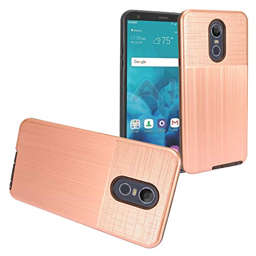 LG Stylo 4 (2018), Stylo4+ Plus, LM-Q710, LM-L713DL - Hybrid Case + Tempered Glass Screen Protector - CF2 Rosegold