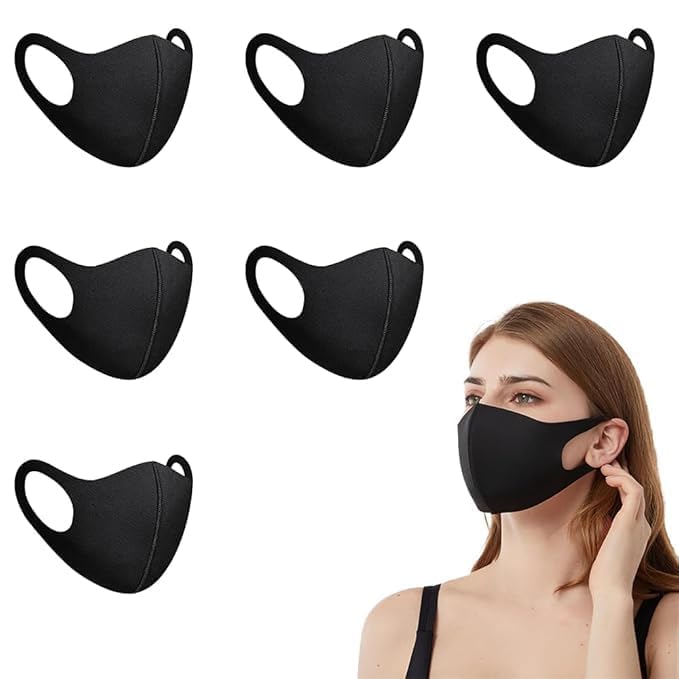 Cotton Blend Reusable Face Mask, Multicolour, 3-Ply PM2.5 Protection, Unisex Free Size, Ear Loop Closure, Anti Pollution, Washable, for Adults-image-41