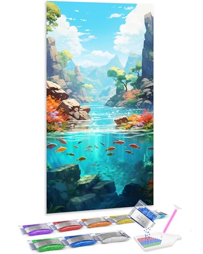 Kit de diamante 5D Jumpdot para dar vida y color a tu hogar con un paisaje de lago