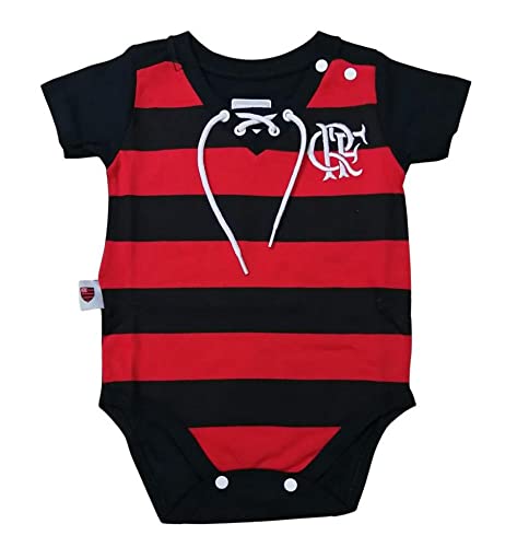 Body Bebê Flamengo Retrô Rubro Negro Oficial