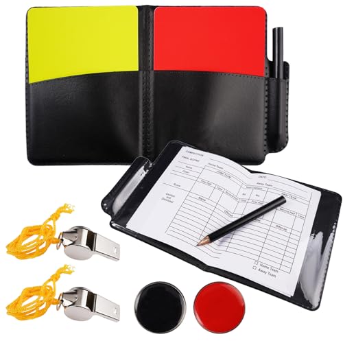 21 Piezas Kit de Tarjetas de árbitro, Tarjetas árbitro de Deportes, Juego para Fútbol con Tarjeta Roja y Amarilla, 4 Tarjeta Rojas y Amarillas, para Competiciones Profesionales, Deportes Escolares