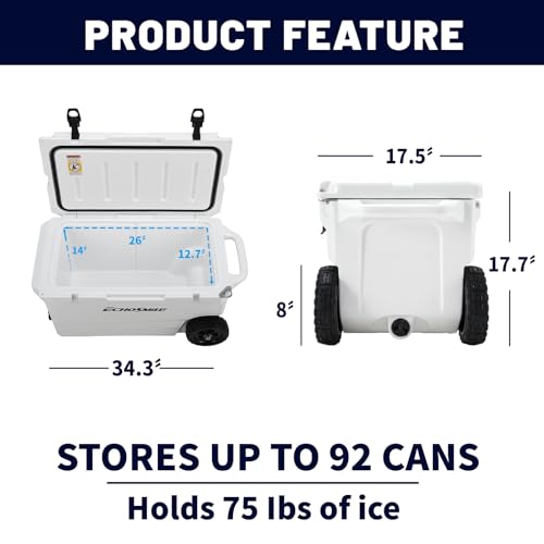 Image of EchoSmile 25 /30 /35 /40 /60 /75 Quart Rotomolded Cooler, Built to Stand up to The Rigors of The Journey