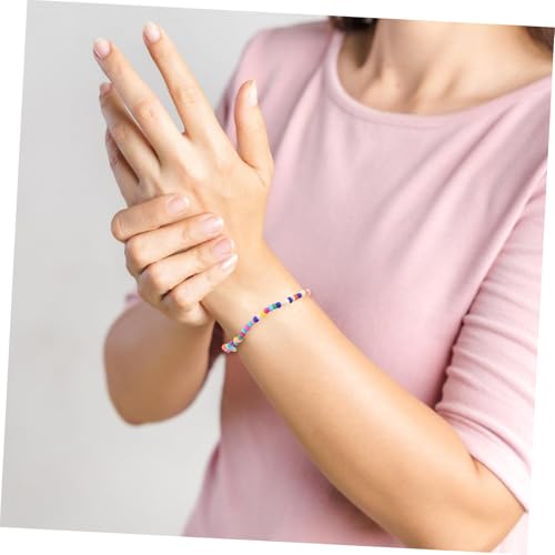 Pulseras tobilleras bohemias de cuentas hechas a mano y pulseras elásticas de mujer 7