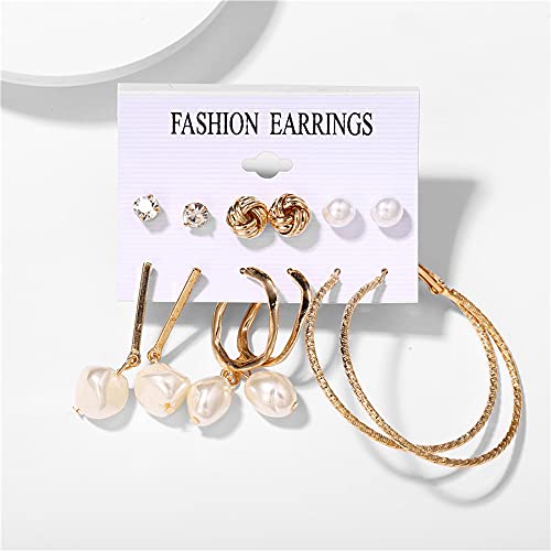 Image of Shining Diva Fashion Stylish Combo Design 6 Pairs Metal Earrings for Women and Girls (F12787er)