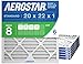 Aerostar 20x22x1 MERV 8 Pleated Air Filter, Made in the USA, 6-Pack