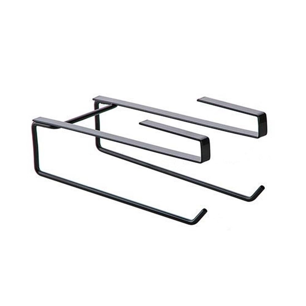 Paper Towel Rack Kitchen Roll Holder Under Cabinet,Paper Towel Countertop for Bathroom,Washroom-Black and White Kitchen Accessories(Black)