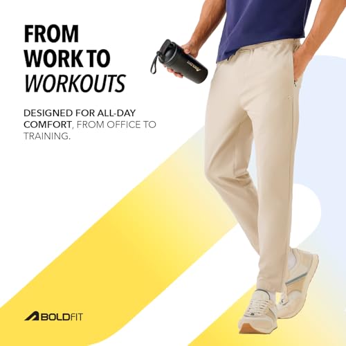 Image of Boldfit Track Pants for Men Casual Track Pants for Man Lower for Men Adjustable Waist Everyday Trackpants for Walking, Running and Exercise Pant for Man