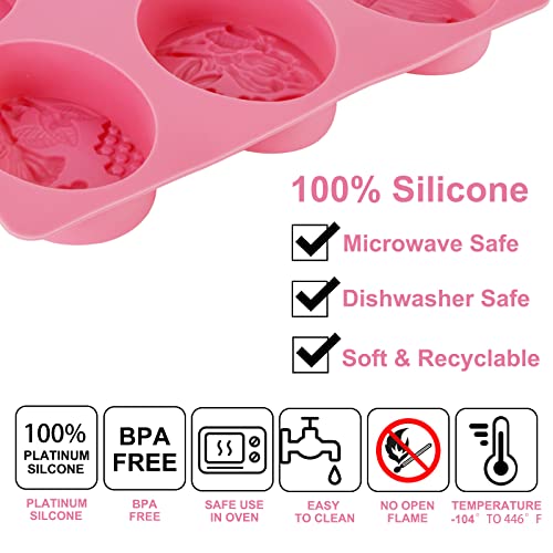 3D Bee Silicone Soap Molds Set Of 4 Pack 6 Cavities Honeybee Silicone Soap Molds For Homemade Craft Soap Mold, Cake, Chocolate, Ice Cube Tray Mold #TOP3