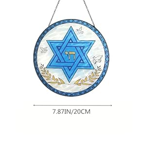   787-Inch-Hanukkah-Hexagram-Decorations-Chanukkah-Stained-Glass-Suncatcher-Decors-Jewish-Sun-Catchers-Hanging-Sign-Indoor-Window-for-Jews-Judaism-Home-Wall-Door-Ornaments-Party-Supplies