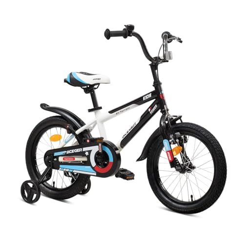 Image of ACEGER Simon Kids Bike for Boys Girls Toddlers, Unisex for Aged 3-13 Years, 12 14 16 18 Inch Children Bicycle with Training Wheels, 20 Inch Bike with Kickstand