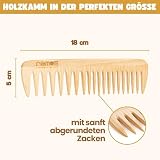 Remos grzebień do włosów z rodzimego drewna bukowego, 18 cm, grubo/średnie uzębienie