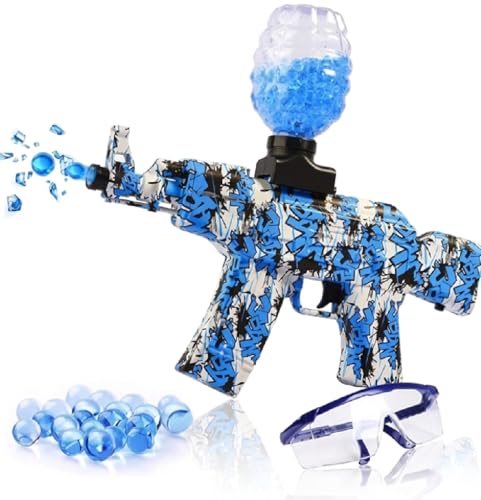Gel Ball Blaster Fast Auto Blaster Electric with 31k Ammo for Adults Blue (Blue Camouflage) 14+ | Eyewear | Rechargeable | Garden | Outdoor Games Activities