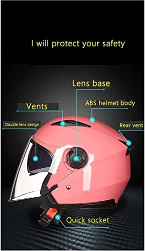 Retro Half Face Motorcycle Helmet Dual Visor Open Face Motorbike Helmet Dot Approved Baseball Cap Helmet For Adults Men Women Skull Cap Helmet For Biker Cruiser Scooter Street Bike Helmet 8,M #TOP3