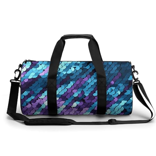 Sac de sport gym paillettes bleues violettes sac de voyage duffel bag
