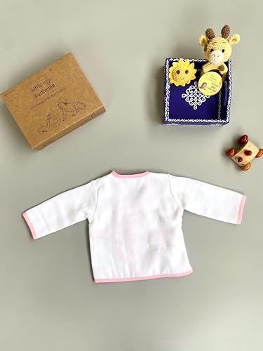 Image of Baby Relaxed Fit Double Muslin Cotton Full Sleeve Tops (Pack of 4) (LSBFST-0001 Assorted1 S3-6Months)