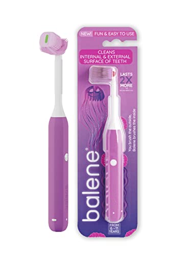 BALENE - Cepillo de Dientes de Doble Cara para Niños, Limpia el Interior y Exterior de la boca,...