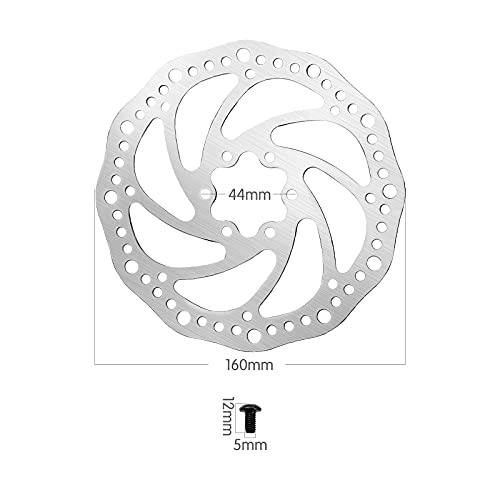 Aprilye 2 Pcs Disque Frein Vtt 160mm en Acier Inoxydable Disque de Frein Center Lock Rotor avec 12 Boulons pour Vélo de Route VTT BMX