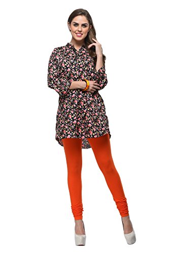 Image of Frenchtrendz Women's Cotton Spandex Stretchable Mid Rise Slim Fit Churidar Leggings Pull On