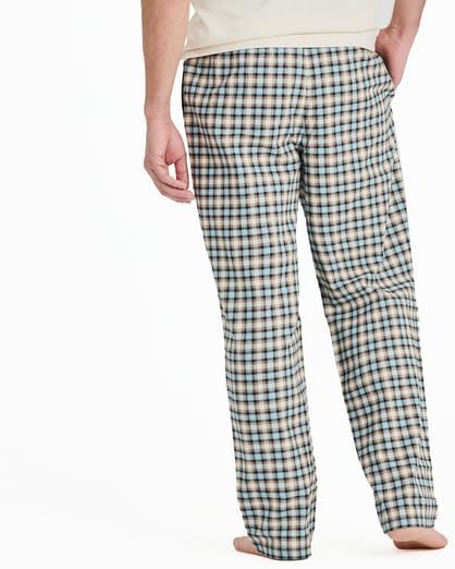 Life is Good. Men's Putty Check Plaid Classic Sleep Pant, Putty White, Medium - Image 4