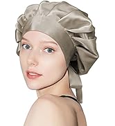 OLESILK Large 100% Mulberry Silk Bonnet for Women, Luxury 22MM Silk Night Sleep Cap for Hair Care...